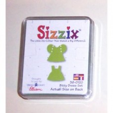 Pre-Owned Sizzix Originals Bitty Dress Set Die Cutter Green #38-0120