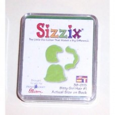 Pre-Owned Sizzix Originals Bitty Girl Hair 1 Die Cutter Green #38-0115