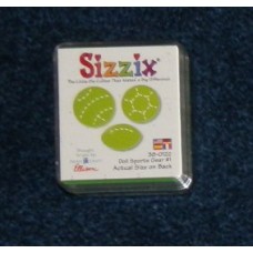 Pre-Owned Sizzix Originals Doll Sports Gear 1 Die Cutter Green #38-0122