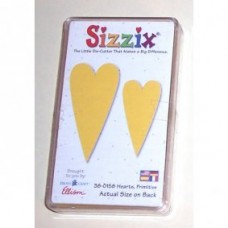Pre-Owned Sizzix Originals Primitive Hearts Die Cutter Yellow #38-0158