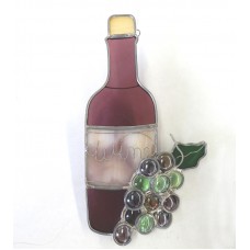 Wine Bottle with Grapes - Wine, Amethyst SunCatcher