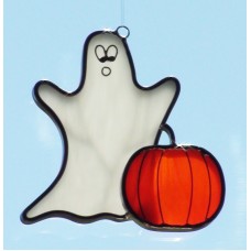 Mini Ghost with Pumpkin Sun Catcher