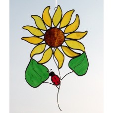 Large Sunflower with Ladybug Suncatcher
