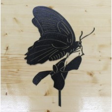 Butterfly on Flower Metal Art