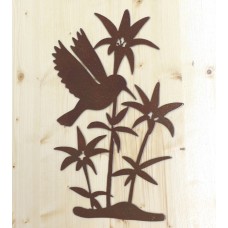 Hummingbird with Flowers Metal Art Design